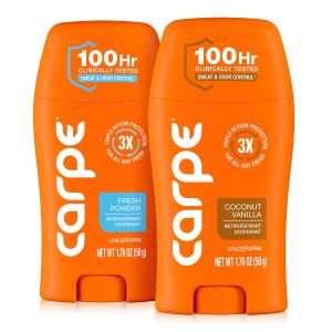 Carpe Deodorant for Women. Coconut Vanilla & Fresh Powder - 2 Pack