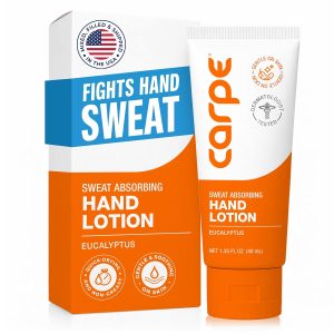 Carpe Sweat Absorbing Hand Lotion.  Great for hyperhidrosis (Original Eucalyptus)