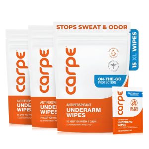 Carpe Antiperspirant Underarm Wipes. Clean & Refreshing - 45 Count | On-the-Go Antiperspirant Wipes.